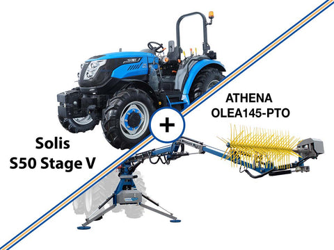 Τρακτέρ ημι-στάνταρτ | 4x4 | 3067cc | SOLIS S50 Stage V + ATHENA OLEA145-PTO - COMBO SALES