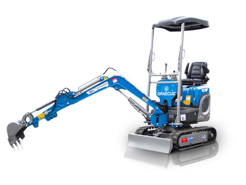 Μικρός ερπυστριοφόρος εκσκαφέας 1.2T, Kubota Diesel, με περιστροφή στην μπούμα EB12-BOOM