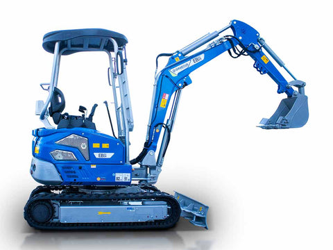 Μίνι τσαπάκι 2.4T, Kubota Diesel, με περιστροφή στην μπούμα, πτυσσόμενες ερπύστριες, πλαϊνούς μοχλούς χειρισμού και γραμμή σφύρας EB24-PRO