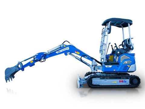 Μίνι τσαπάκι 2.4T, Kubota Diesel, με περιστροφή στην μπούμα, πτυσσόμενες ερπύστριες, πλαϊνούς μοχλούς χειρισμού και γραμμή σφύρας EB24-PRO