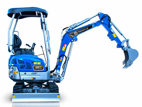 Μίνι τσαπάκι 1.7T, Kubota Diesel, με περιστροφή στην μπούμα, πτυσσόμενες ερπύστριες, πλαϊνούς μοχλούς χειρισμού και γραμμή σφύρας EB17-PRO