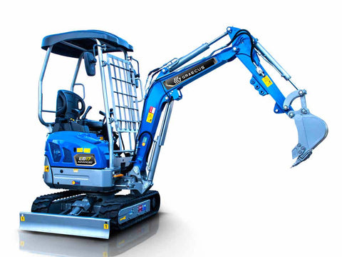 Μίνι τσαπάκι 1.7T, Kubota Diesel, με περιστροφή στην μπούμα, πτυσσόμενες ερπύστριες, πλαϊνούς μοχλούς χειρισμού και γραμμή σφύρας EB17-PRO