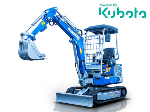 Μίνι τσαπάκι 2.4T, Kubota Diesel, με περιστροφή στην μπούμα, πτυσσόμενες ερπύστριες, πλαϊνούς μοχλούς χειρισμού και γραμμή σφύρας EB24-PRO