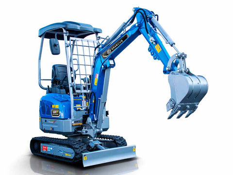 Μίνι τσαπάκι 1.7T, Kubota Diesel, με περιστροφή στην μπούμα, πτυσσόμενες ερπύστριες, πλαϊνούς μοχλούς χειρισμού και γραμμή σφύρας EB17-PRO