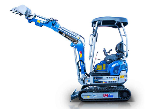 Μίνι τσαπάκι 1.7T, Kubota Diesel, με περιστροφή στην μπούμα, πτυσσόμενες ερπύστριες, πλαϊνούς μοχλούς χειρισμού και γραμμή σφύρας EB17-PRO