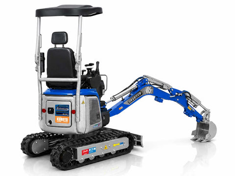 Μικρός ερπυστριοφόρος εκσκαφέας 1.4T, Diesel Kubota, εμβολοφόρα αντλία, Hi Lo, μακρύ σασί, περιστροφή στην μπούμα, πτυσσόμενες ερπύστριες, πλαϊνούς μοχλούς χειρισμού και γραμμή σφύρας