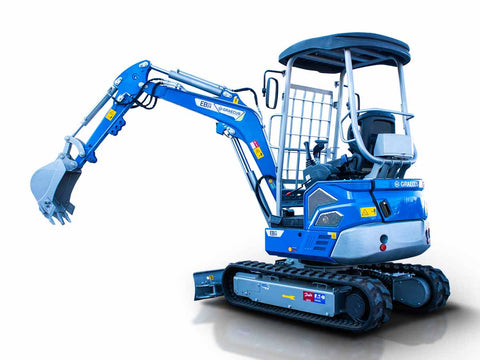 Μίνι τσαπάκι 2.4T, Kubota Diesel, με περιστροφή στην μπούμα, πτυσσόμενες ερπύστριες, πλαϊνούς μοχλούς χειρισμού και γραμμή σφύρας EB24-PRO