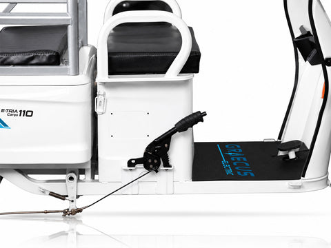 Ηλεκτρικό τρίκυκλο με ωφέλιμο φορτίο 208 kg, μέγιστη ταχύτητα 35 km/h και αυτονομία έως 45 km. Καρότσα 1100 × 815 × 255 mm και μπαταρία 72V 22.8Ah.