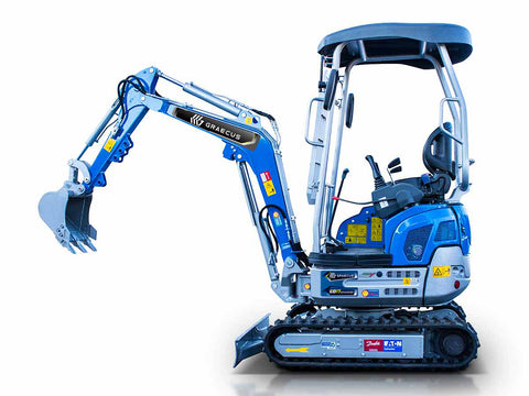 Μίνι τσαπάκι 1.7T, Kubota Diesel, με περιστροφή στην μπούμα, πτυσσόμενες ερπύστριες, πλαϊνούς μοχλούς χειρισμού και γραμμή σφύρας EB17-PRO