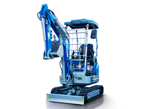 Μίνι τσαπάκι 1.7T, Kubota Diesel, με περιστροφή στην μπούμα, πτυσσόμενες ερπύστριες, πλαϊνούς μοχλούς χειρισμού και γραμμή σφύρας EB17-PRO