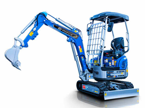 Μίνι τσαπάκι 1.7T, Kubota Diesel, με περιστροφή στην μπούμα, πτυσσόμενες ερπύστριες, πλαϊνούς μοχλούς χειρισμού και γραμμή σφύρας EB17-PRO