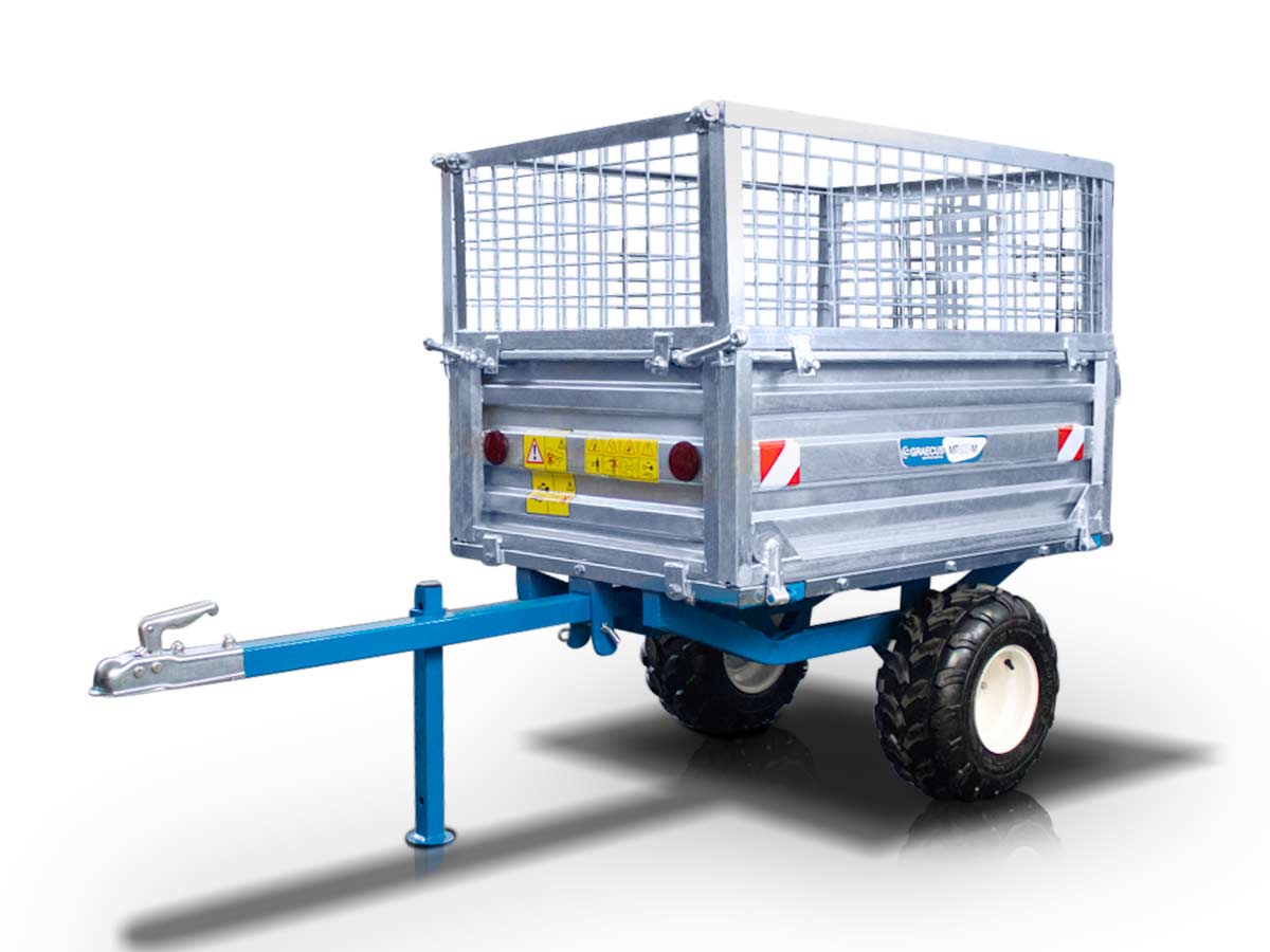 Τρείλερ για τρακτέρ με μηχανική ανατροπή 600kg και γαλβανιζέ παραπέτα MT600-M