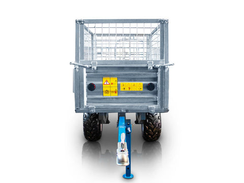 Τρείλερ για τρακτέρ με μηχανική ανατροπή 600kg και γαλβανιζέ παραπέτα MT600-M