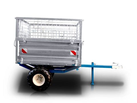 Τρείλερ για τρακτέρ με μηχανική ανατροπή 600kg και γαλβανιζέ παραπέτα MT600-M